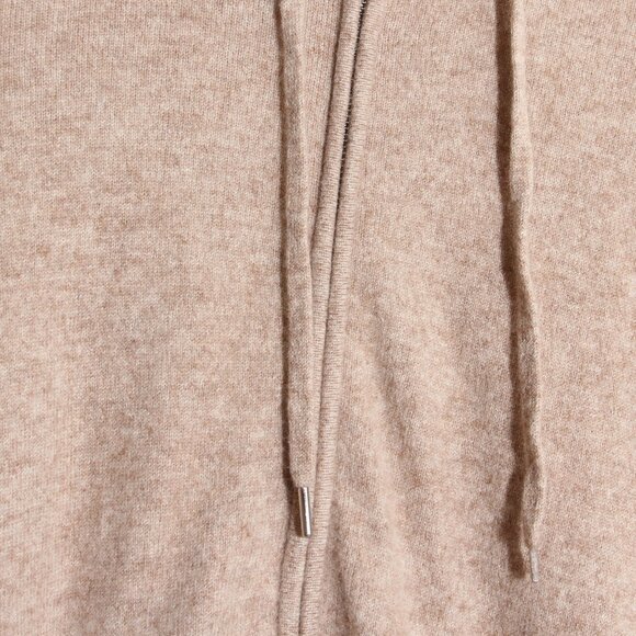 Quince 100% Mongolian Cashmere Full-Zip Hoodie Sweater Oatmeal Tan Size Small - Picture 8 of 16